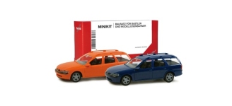 Herpa 012324-004 - H0 - Opel Vectra Caravan - orange/nachtblau (2 Stück)